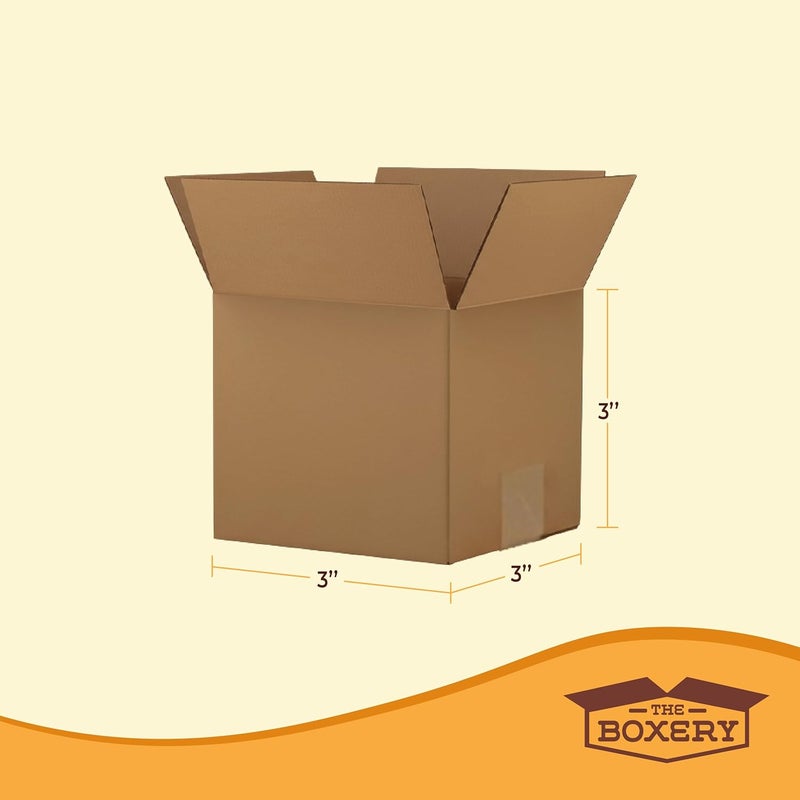 The Boxery Cube 3 x 3 x 3-inch Corrugated Cardboard Boxes, Small | Pack of 25 for Shipping, Moving, and Storage, Curbside Recyclable, Strong Wholesale Bulk Boxes - Image 3